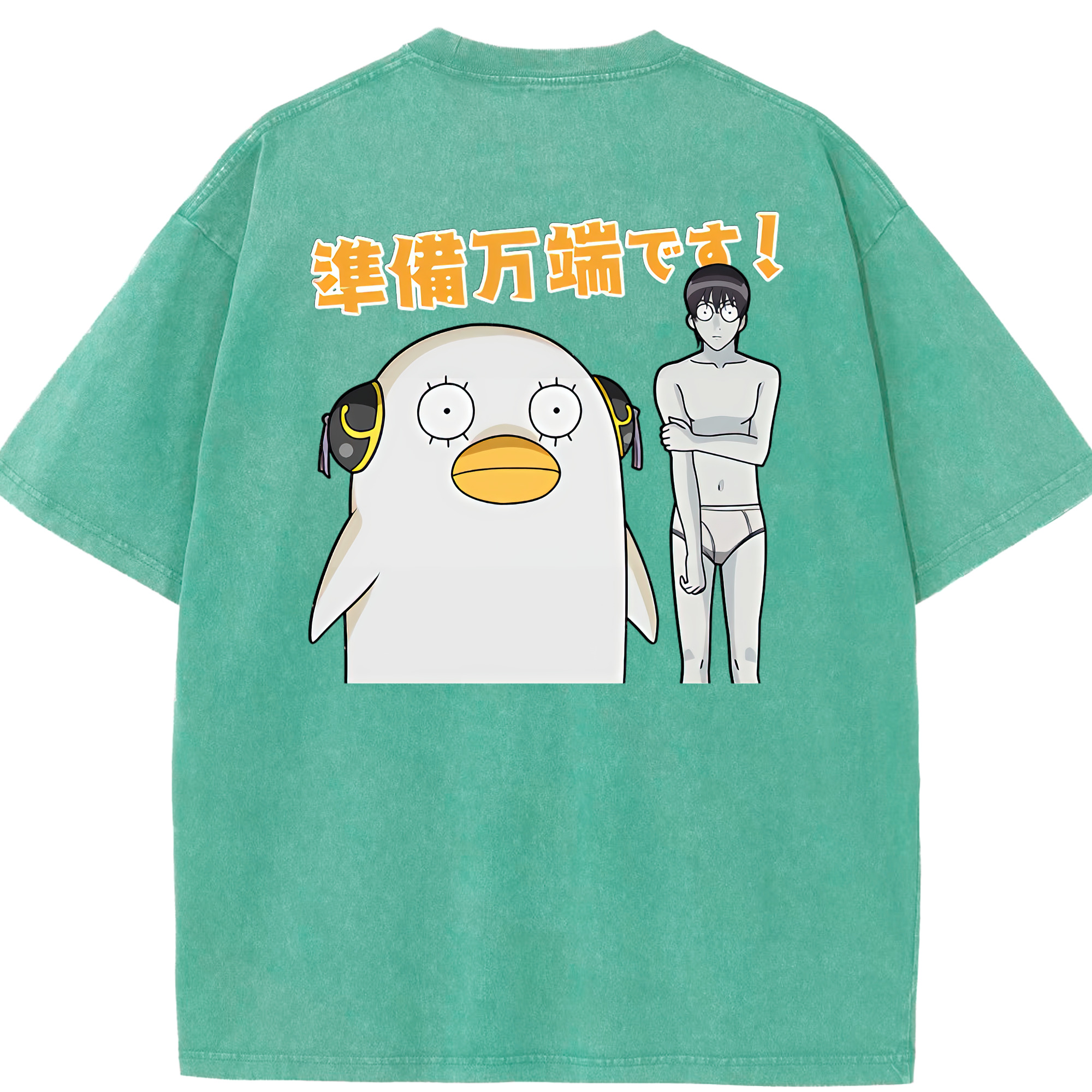 （画像用） ぎんたま 坂田銀時（さかたぎんとき） 神楽 志村新八（しむら しんぱち） GINTAMA Sakata Gintoki Kagura Shimura Shinpachi 綿100% ヴィンテージ風 半袖Tシャツ（背面プリント）